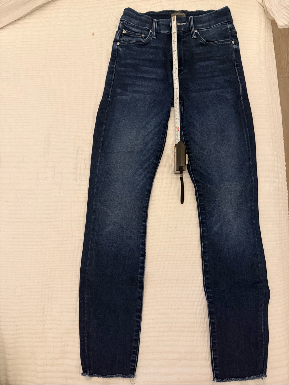 Mother High Waisted The Looker Dark Wash Ankle Frey Jeans